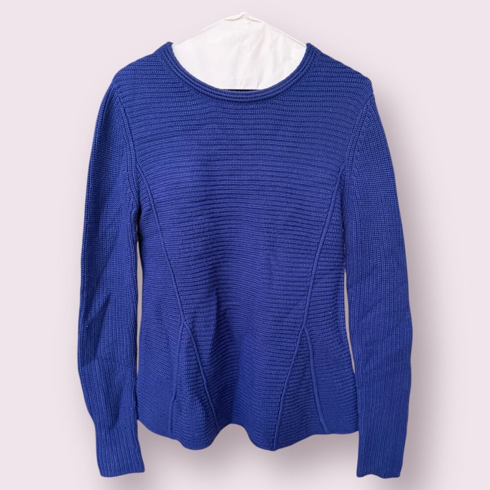 💙 ANTONIO MELANI Textured Crewneck Sweater | Size M | Royal Blue 💙